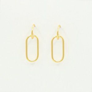 Oval 18K Gold Layered Drop Earrings